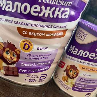 Питание детское сбалансированное PediaSure Малоежка шоколад 850г с 12месяцев: отзыв пользователя Детский Мир