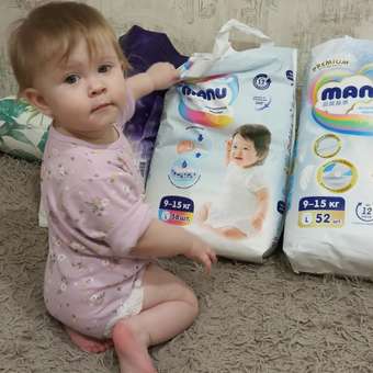 Трусики MANU Premium L (9-15 кг) 52 шт.: отзыв пользователя Детский Мир