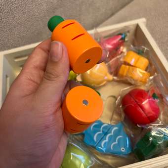 Деревянные игрушечные продукты TrendToys фрукты и овощи на магнитах, 18 предметов: отзыв пользователя Детский Мир