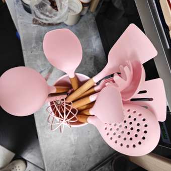 Набор кухонных принадлежностей HILZZ 12 предметов розовый: отзыв пользователя Детский Мир