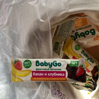 Батончик фруктовый BabyGo банановый с клубникой 25г с 12месяцев: отзыв пользователя Детский Мир