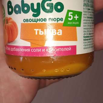 Пюре BabyGo Тыква с 5 мес 80 г: отзыв пользователя Детский Мир