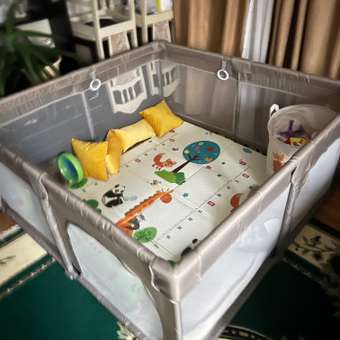 Манеж игровой BabyCare RANCHO 150*150 теплый серый: отзыв пользователя Детский Мир