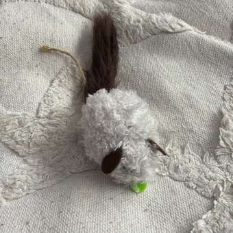 Игрушка для кошек Barbaks Меховая мышь с кошачьей мятой 19*4см Белая-Зеленый нос: отзыв пользователя. Зоомагазин Зоозавр