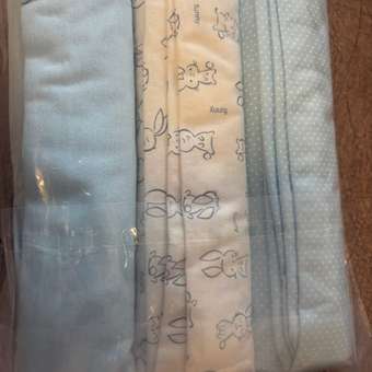 Пеленки для новорожденных Mrs.Stretch Mr.Jersy хлопок 90х110 набор 3 шт цвет голубой / белый: отзыв пользователя Детский Мир