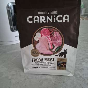 Корм для кошек CARNICA Fresh Meat 4 вида мяса сухой 0.4кг: отзыв пользователя. Зоомагазин Зоозавр