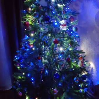 Гирлянда Luazon «Нить» 20 м IP44 тёмная нить 200 LED свечение бело-синее мигание 220 В: отзыв пользователя Детский Мир