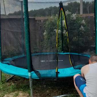 Батут каркасный Perfetto Sport с защитной сеткой зелёный: отзыв пользователя Детский Мир