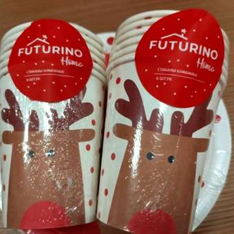 Новогодние стаканы FUTURINO Home Олени 6 шт.: отзыв пользователя Детский Мир