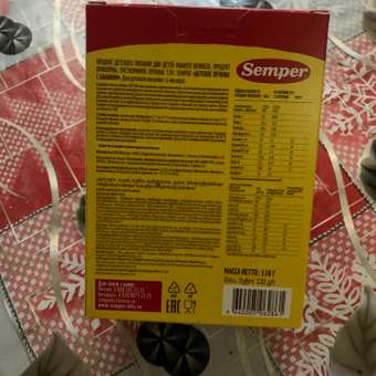 Печенье детское Semper с бананом 120г с 6м: отзыв пользователя Детский Мир