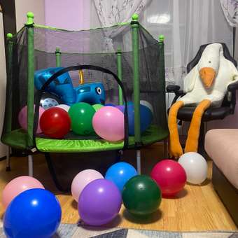 Батут каркасный с защитной сеткой Perfetto Sport BOUNCE 5ft диаметр 1,4 м зелёный: отзыв пользователя Детский Мир