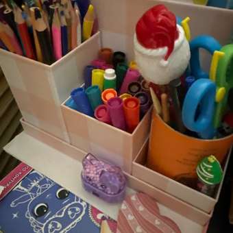 Подставка канцелярская FUTURINO Home розовая клетка: отзыв пользователя Детский Мир