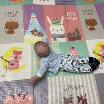 Развивающий коврик детский Mamagoods для ползания складной игровой 180х200 см Медведи и зверята: отзыв пользователя Детский Мир