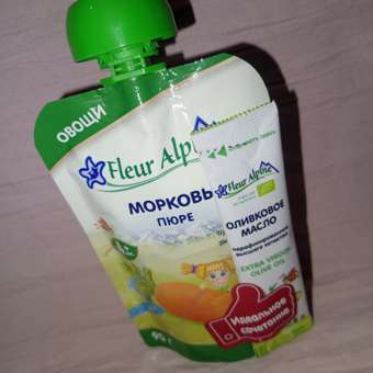 Пюре Fleur Alpine Морковь с 4 мес 90 г: отзыв пользователя Детский Мир