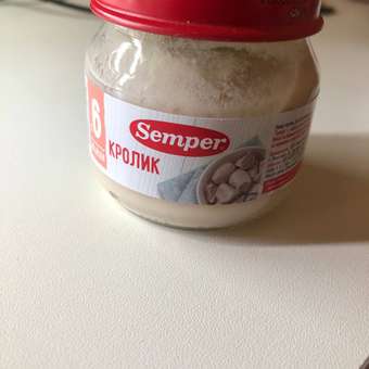 Пюре Semper Кролик с 6 мес 80 г: отзыв пользователя ДетМир
