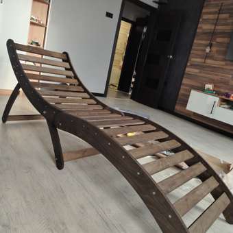 Деревянный раскладной шезлонг Di toys для отдыха на даче: отзыв пользователя Детский Мир
