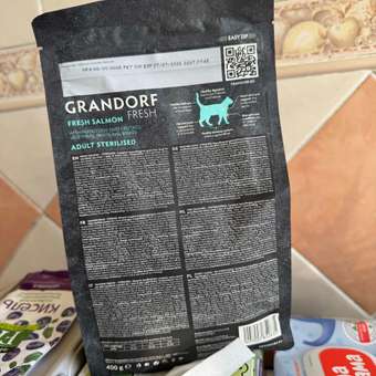 Корм для кошек GRANDORF FRESH Fresh Cat Sterilised Salmon/Sweet Potato 400г свежее филе лосося с бататом д/стерил-ых беззерн с жив пр: отзыв пользователя. Зоомагазин Зоозавр