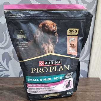 Корм сухой для собак PRO PLAN SENSITIVE SKIN 700г с лососем для мелких и карликовых пород: отзыв пользователя. Зоомагазин Зоозавр
