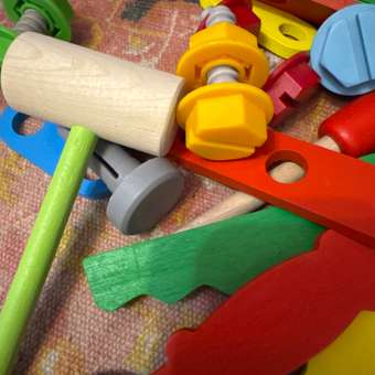 Конструктор Alatoys Ящик инструментов деревянный 19 дет.: отзыв пользователя Детский Мир