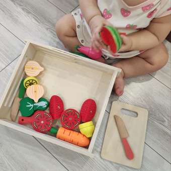 Деревянные игрушечные продукты TrendToys фрукты и овощи на магнитах, 18 предметов: отзыв пользователя Детский Мир