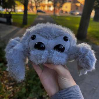 Мягкая игрушка Balori паук Пёри светло-серый 25см: отзыв пользователя Детский Мир