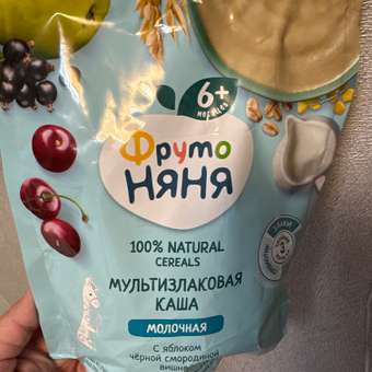 Каша молочная ФрутоНяня мультизлаковая яблоко/черная смородина/вишня 200г: отзыв пользователя Детский Мир