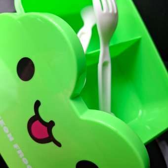 Ланч-бокс Munaby Frog 2 сектора с приборами: отзыв пользователя Детский Мир