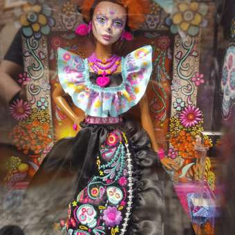 Кукла модельная Barbie Signature Dia De Muertos Барби чёрно-голубой: отзыв пользователя Детский Мир