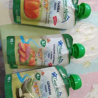 Пюре Fleur Alpine Цукини с 4 мес 90 г: отзыв пользователя Детский Мир