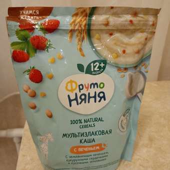 Каша молочная ФрутоНяня с кусочками земляники печенья и кукурузными хлопьями 200г с 12 месяцев: отзыв пользователя ДетМир