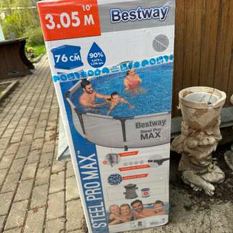Бассейн каркасный Bestway Steel Pro MAX 305х76 см 4678 л с фильтр-насосом: отзыв пользователя Детский Мир