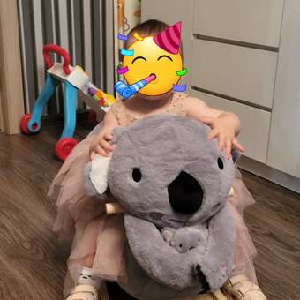 Качалка BabyGo Коала лошадка, с ручкой серый: отзыв пользователя ДетМир