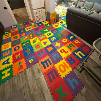 Коврик-пазл Юнландия Зверушки 90 x 90 см: отзыв пользователя Детский Мир