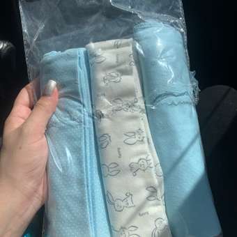 Пеленки для новорожденных Mrs.Stretch Mr.Jersy хлопок 90х110 набор 3 шт цвет голубой / белый: отзыв пользователя Детский Мир