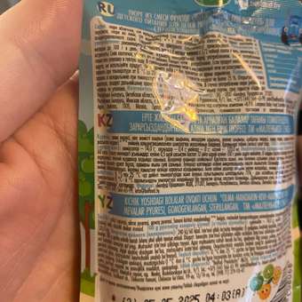 Пюре Маленькое счастье Яблоко-Мандарин-Киви-Маракуйя с 8 мес 90 г: отзыв пользователя Детский Мир