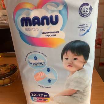 Трусики MANU ультратонкие XL (12-17 кг) 54 шт.: отзыв пользователя Детский Мир