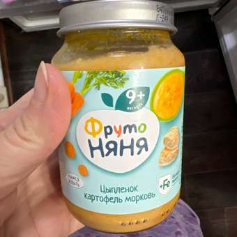 Пюре ФрутоНяня Цыпленок-картофель-морковь с 9 мес 190 г: отзыв пользователя Детский Мир