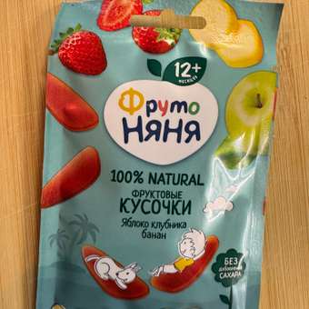 Фруктовые кусочки ФрутоНяня из яблок клубники и бананов с 12 мес 15 г: отзыв пользователя ДетМир