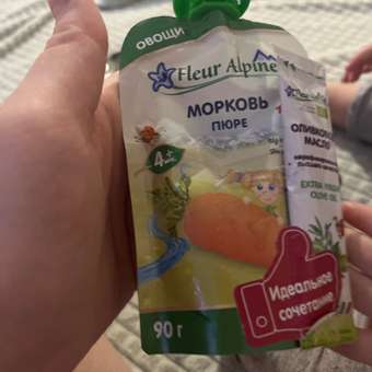 Пюре Fleur Alpine Морковь с 4 мес 90 г: отзыв пользователя Детский Мир