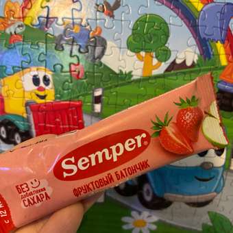 Фруктовый батончик Semper яблоко и клубника 15г: отзыв пользователя ДетМир