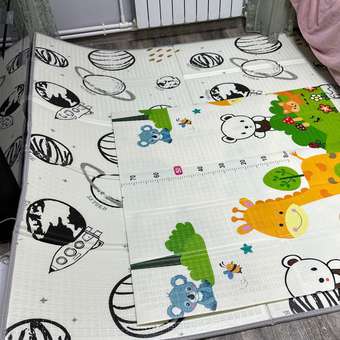 Детский коврик MIKMEL складной развивающий двусторонний 180х200 см: отзыв пользователя Детский Мир