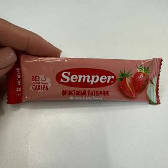 Фруктовый батончик Semper яблоко и клубника 15г: отзыв пользователя ДетМир