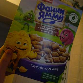 Подушечки Фанни Ямми мультизлаковые с шоколадной начинкой 220г: отзыв пользователя Детский Мир