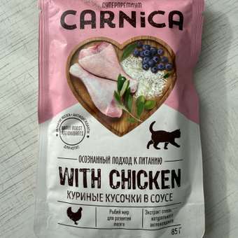 Корм для котят Carnica 85г полнорационный кусочки в соусе с курицей консервированный: отзыв пользователя. Зоомагазин Зоозавр