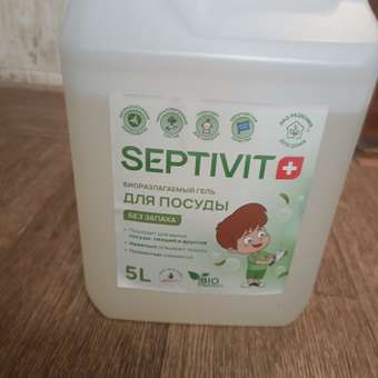 Средство для мытья посуды SEPTIVIT Без запаха 5л: отзыв пользователя Детский Мир