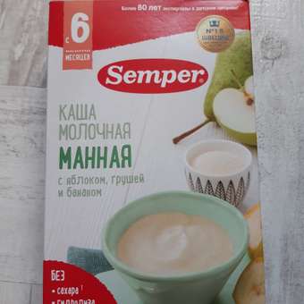Каша сухая молочная Semper манная-яблоко-груша-банан 180г с 6месяцев: отзыв пользователя ДетМир