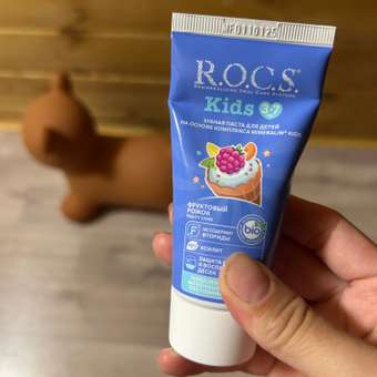 Зубная паста R.O.C.S. без фтора Фруктовый рожок: отзыв пользователя ДетМир
