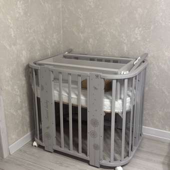 Детская кроватка Sweet Baby Arte овальная, поперечный маятник (серый): отзыв пользователя Детский Мир
