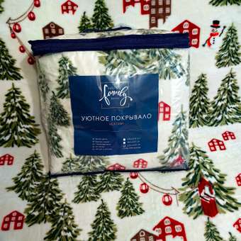 Покрывало Happy Family Новогодние каникулы 200 x 220 см велсофт: отзыв пользователя Детский Мир