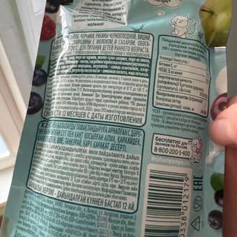 Десерт ФрутоНяня яблоко-черника-рябина-вишня-малина-черная смородина-молоко-витамин: отзыв пользователя Детский Мир